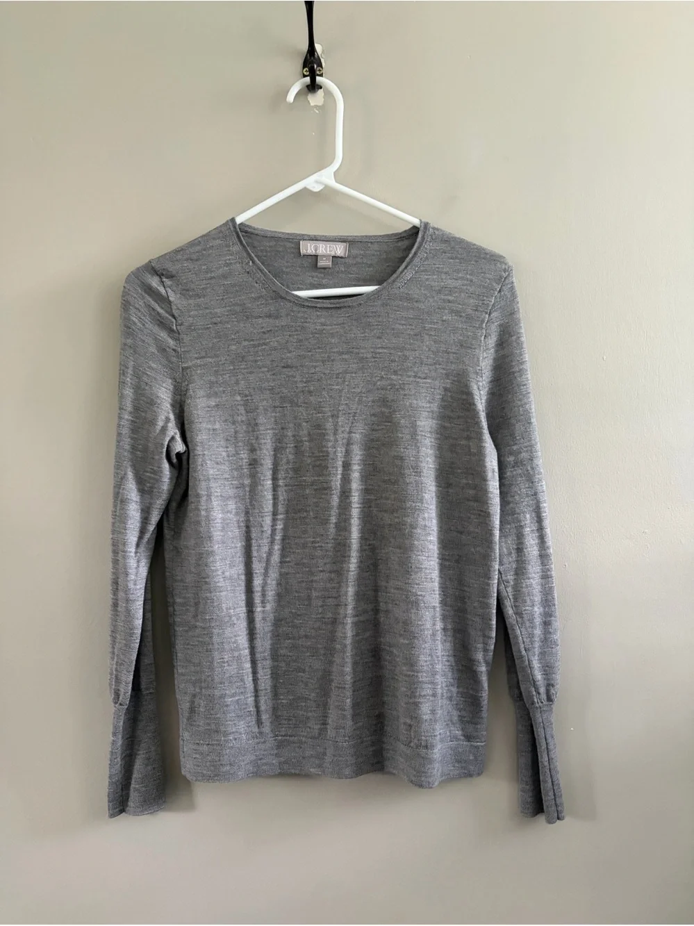 J. Crew 100% Merino Wool Grey Sweater Woman's Medium